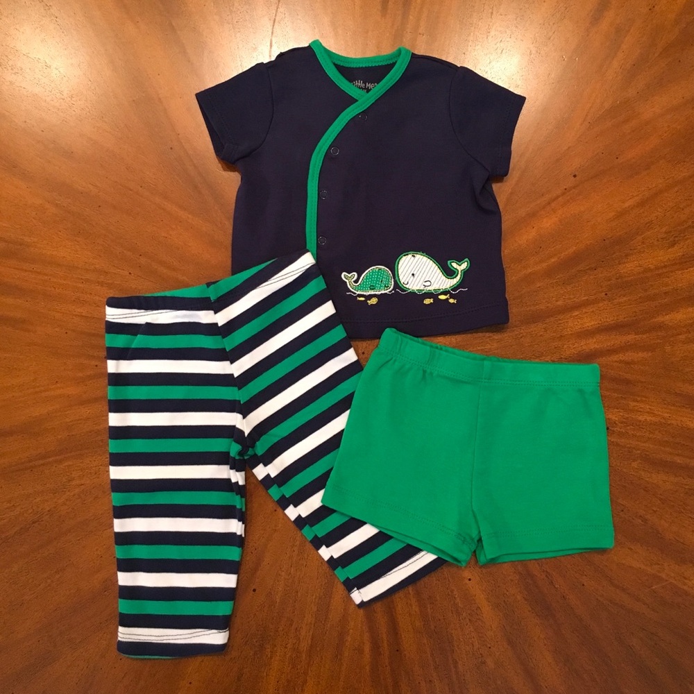 🐳Little Me 3 Pcs Set Baby Boy Size 6m🐳